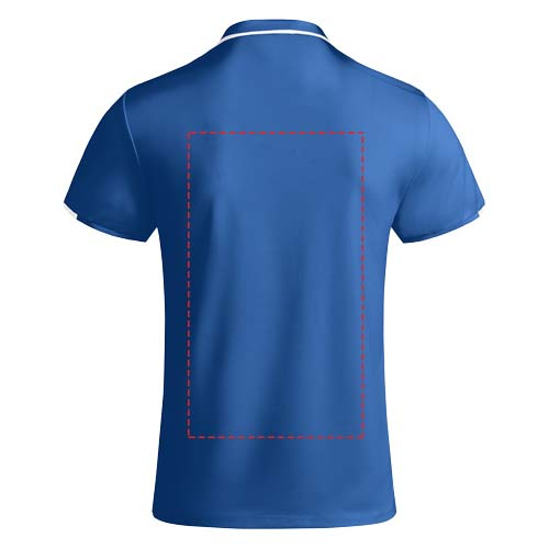 Tamilų sportinis polo trumpomis rankovėmis: Logotipo vieta – gaminio galinė pusė