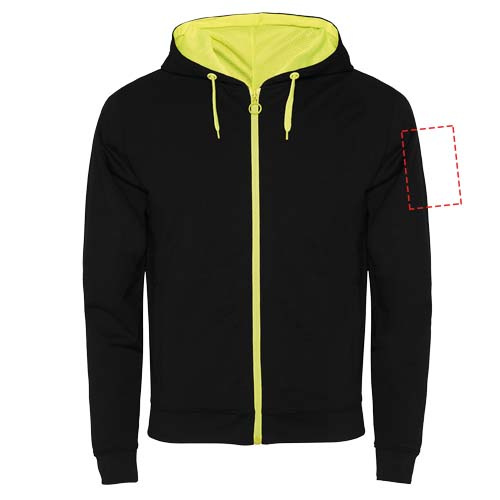 Fuji unisex sweatshirtjacka: Logotypens placering – vänster överarm