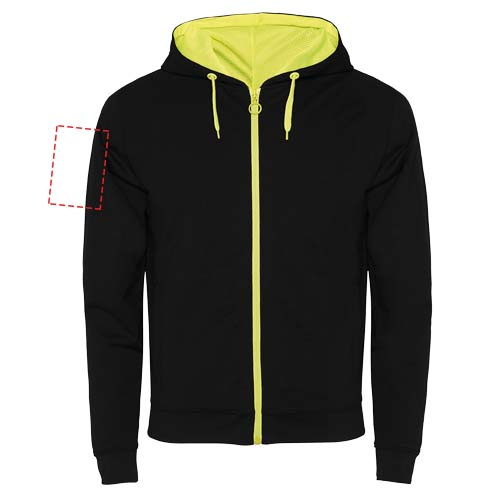 Fuji unisex sweatshirtjacka: Logotypens placering – höger överarm