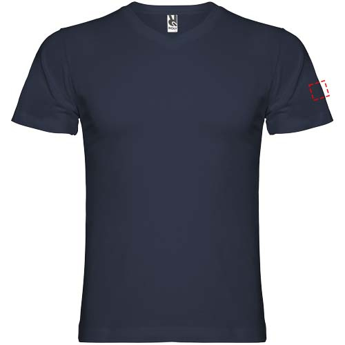 Samoyedo T-Shirt mit V-Ausschnitt für Herren: Logoposition – linker Oberarm