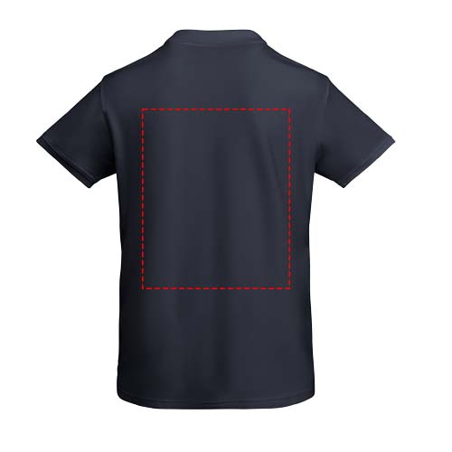 Princas vyriškas polo trumpomis rankovėmis: Logotipo vieta – viršutinė nugaros dalis