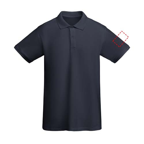 Princas vyriškas polo trumpomis rankovėmis: Logotipo vieta – kairė žasto sritis