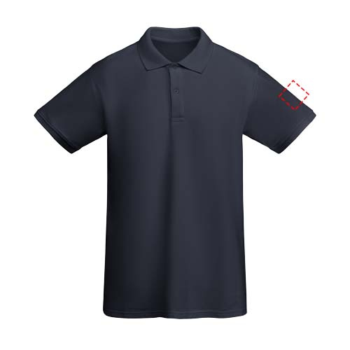 Princas vyriškas polo trumpomis rankovėmis: Logotipo vieta – kairė žasto sritis