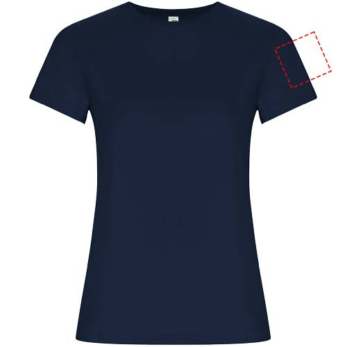 Golden kortärmad T-shirt för dam: Logotypens placering – vänster överarm