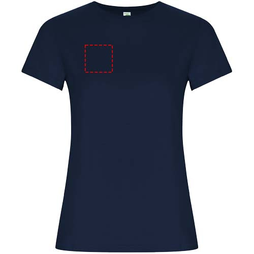 Golden kortärmad T-shirt för dam: Logotypens placering – höger bröst