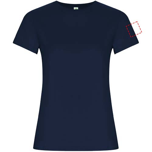 Golden kortärmad T-shirt för dam: Logotypens placering – vänster överarm