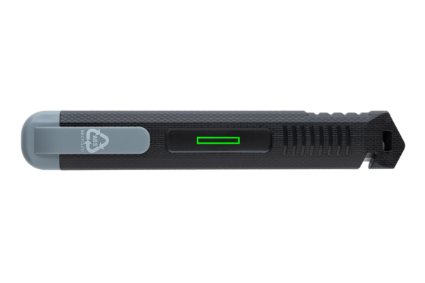 Refillable RCS recycled plastic snap-off knife: Logo position – product