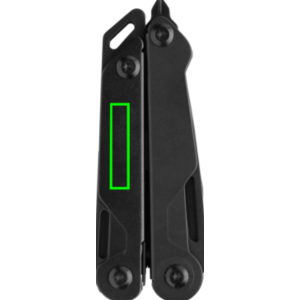 Pince multifonction Gear X: Emplacement du logo — Arrière du produit, à gauche
