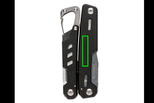 Solid multitool with carabiner: Logo position – right front of the product