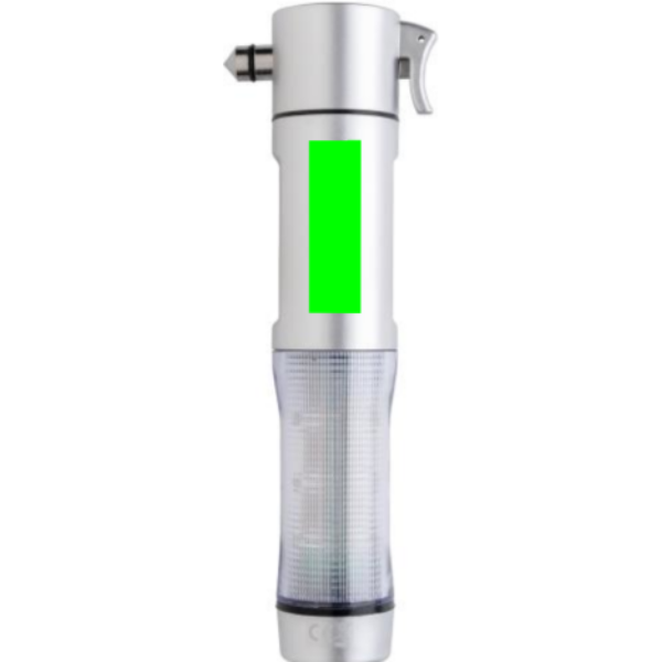 Lampe de secours avec marteau brise-vitre: Emplacement du logo – face arrière du produit