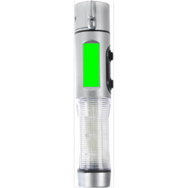 Lampe de secours avec marteau brise-vitre: Emplacement du logo – côté gauche du produit