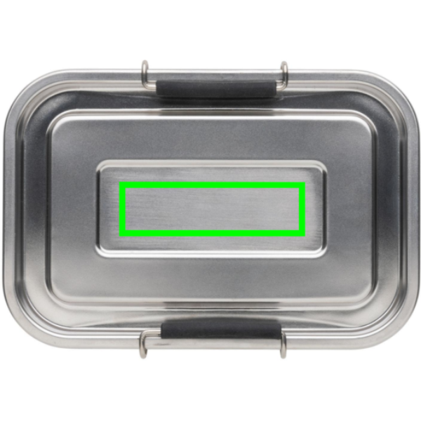 Auslaufsichere Lunchbox aus RCS recyceltem Stainless Steel: Logoposition – Oberseite des Produkts