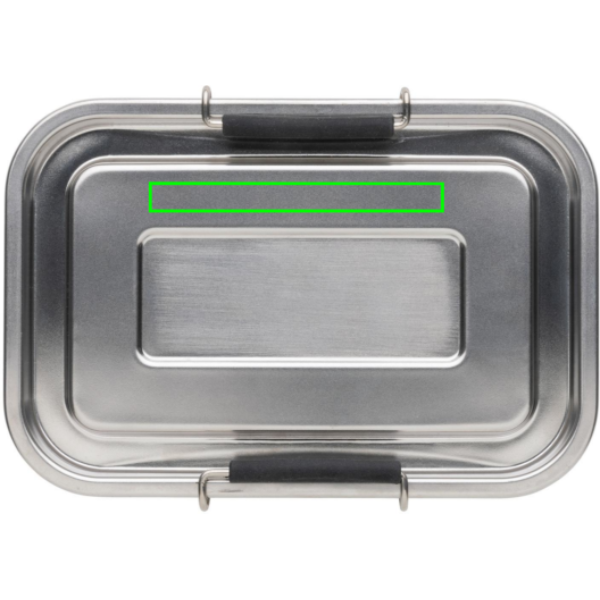 Auslaufsichere Lunchbox aus RCS recyceltem Stainless Steel: Logoposition – Oberseite des Produkts