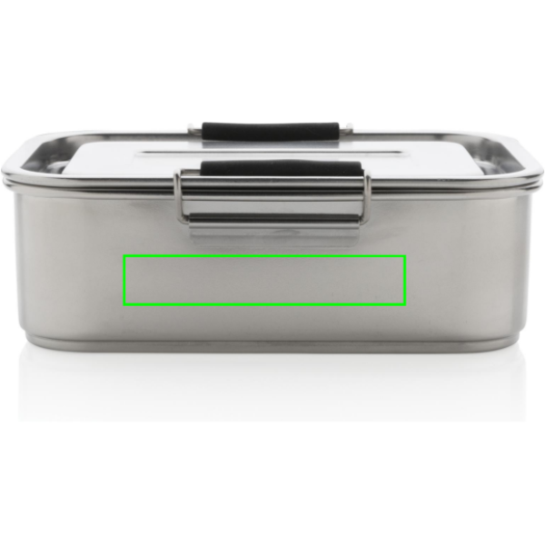 Auslaufsichere Lunchbox aus RCS recyceltem Stainless Steel: Logoposition – Vorderseite des Produkts