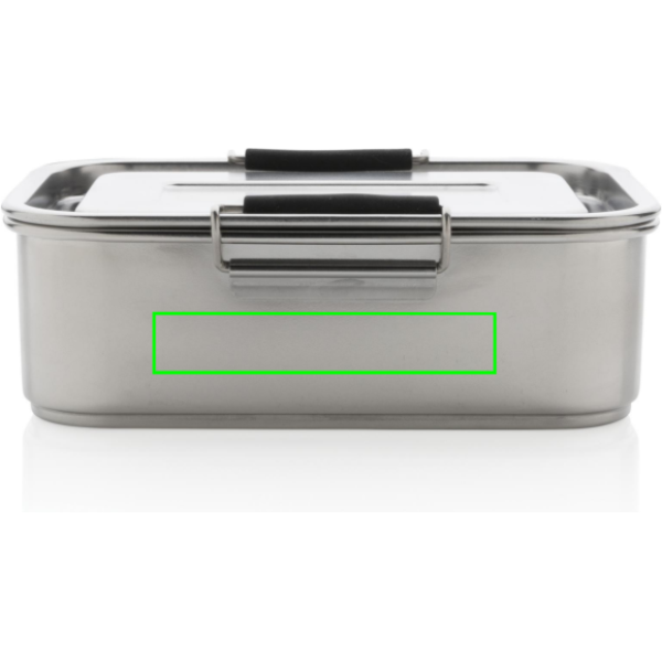 Auslaufsichere Lunchbox aus RCS recyceltem Stainless Steel: Logoposition – Rückseite des Produkts