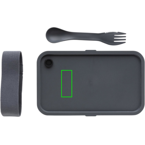 PP Lunchbox mit Göffel: Logoposition – oberer linker Bereich des Produkts