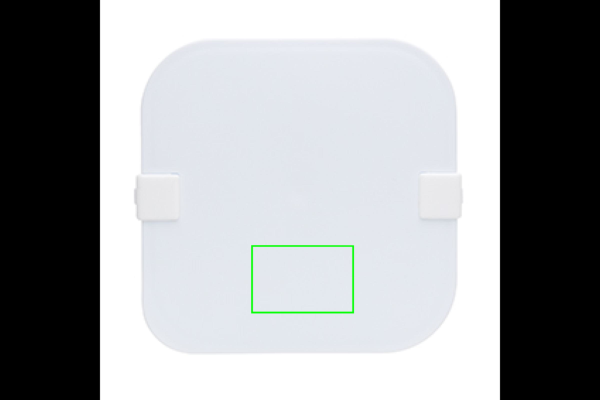 PP Lunchbox Square: Logoposition – Oberseite des Produkts