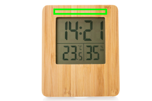 Bamboo weather station: Logo position – upper front of the product