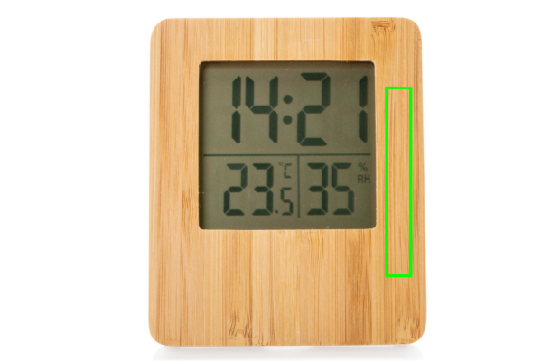 Bamboo weather station: Logo position – right front of the product