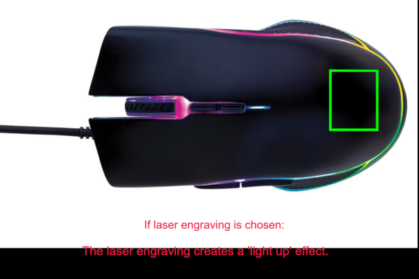 RGB gaming mouse: Logo position – lower front of the product