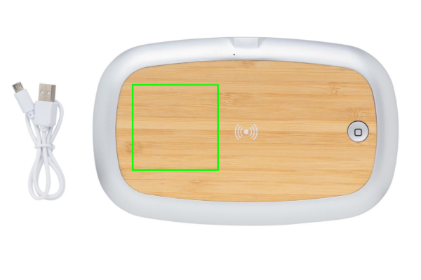 Rena UV-C steriliser box with 5W wireless charger: Logo position – upper-left area of the product