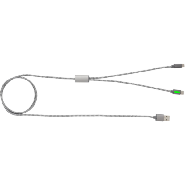 3-in-1 laadimiskaabel: Logo asukoht – USB A ülaosa