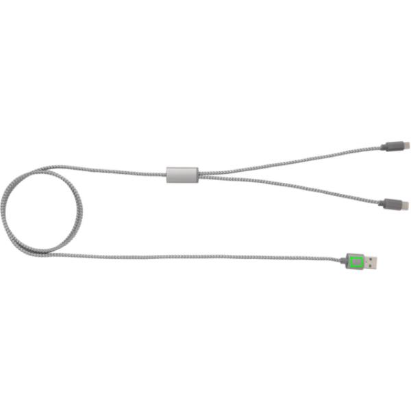 3-in-1 umwobenes Kabel: Logoposition – USB Anschluss