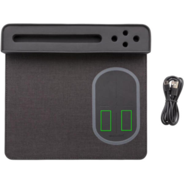 Tapis de souris Air avec charge sans fil de 5 W et USB: Emplacement du logo – côté droit du produit