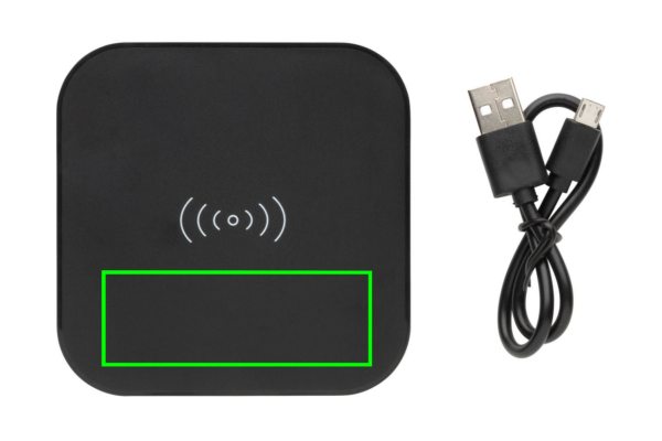 Wireless 5W charging pad: Logo position – lower front of the product