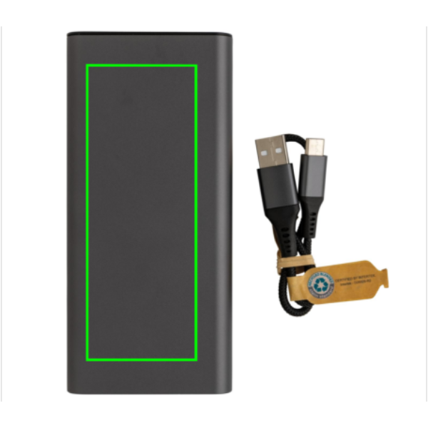 Terra RCS perdirbtas 20 W aliuminio maitinimo blokas 20 000 mAh: Logotipo vieta – gaminio priekinė pusė