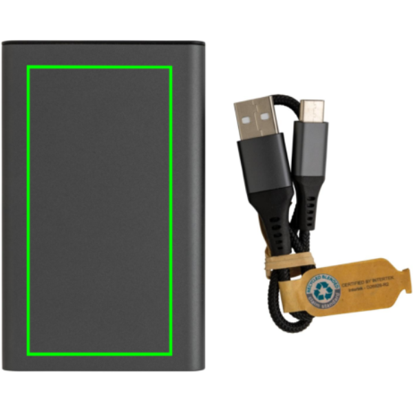 Terra RCS perdirbto aliuminio maitinimo blokas 5 000 mAh: Logotipo vieta – gaminio priekinė pusė