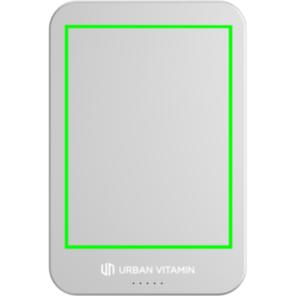 Urban Vitamin Compton RCS plast/aluminium 10000mAh powerbank: Logotypens placering – produktens baksida
