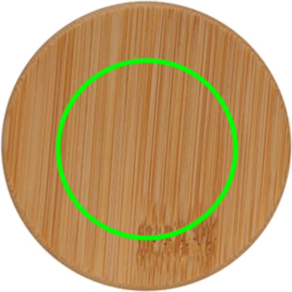 Double wall borosilicate glass with bamboo lid 350ml: Logo position – top of the product