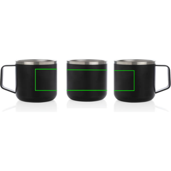 Mug de camping en acier inoxydable: Emplacement du logo – produit