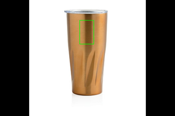 Termokrūze ar vara vakuuma izolāciju, 500 ml: Logotipa izvietojums – izstrādājuma aizmugures augšdaļa