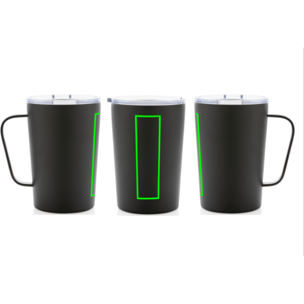 RCS Recycled stainless steel modern vacuum mug with lid: Logo position – product