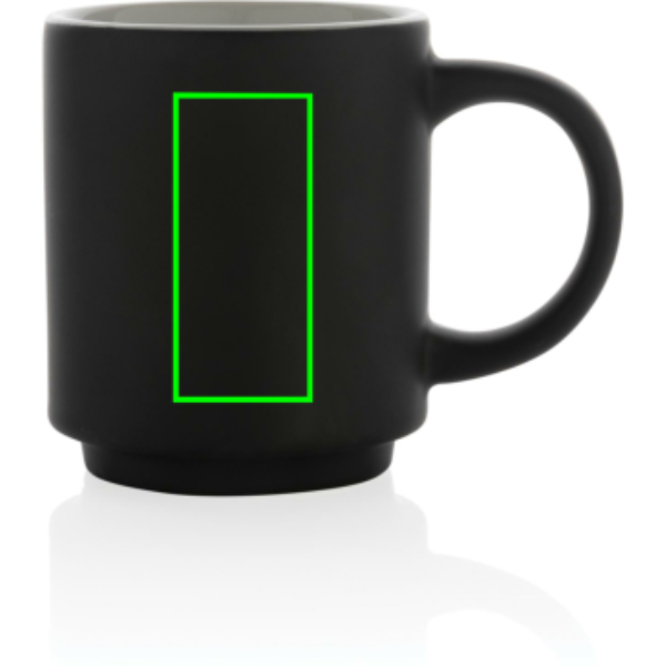 Sakraujama keramikas krūze 180ml: Logotipa izvietojums – izstrādājuma priekšpuse