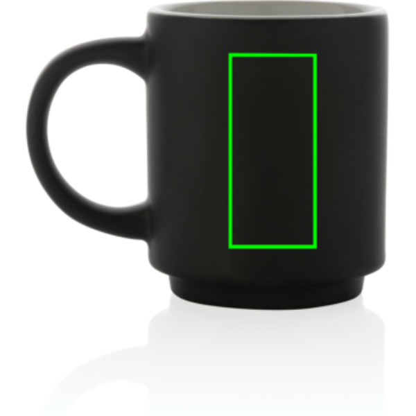 Sakraujama keramikas krūze 180ml: Logotipa izvietojums – izstrādājuma aizmugure