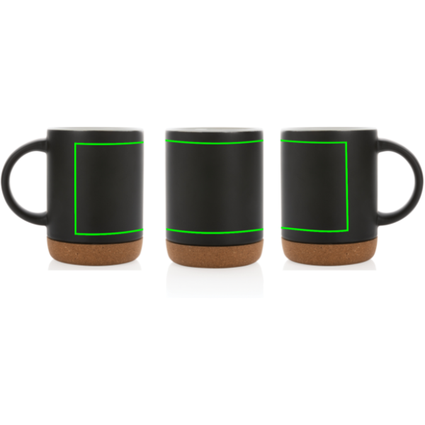 Keraminis puodelis su kamštiniu pagrindu 280ml: Logotipo vieta – gaminys