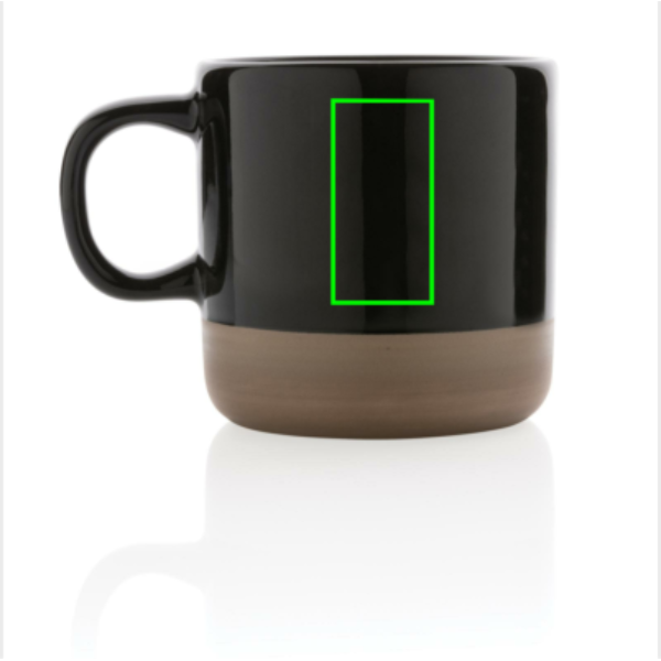 Becher aus glasierter Keramik, 360ml: Logoposition – Rückseite des Produkts