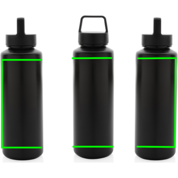 RCS certified recycled PP water bottle with handle: Logo position – product