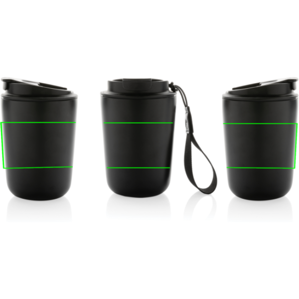 Cuppa vakuummugg i RCS-återvunnet stål med bärrem: Logotypens placering – produkt