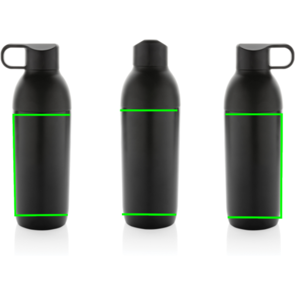 Gourde isotherme sous vide Flow en acier inoxydable recyclé RCS: Emplacement du logo – produit