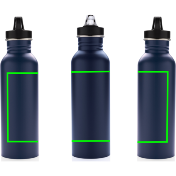 Gourde de sport Deluxe en acier inoxydable: Emplacement du logo – produit