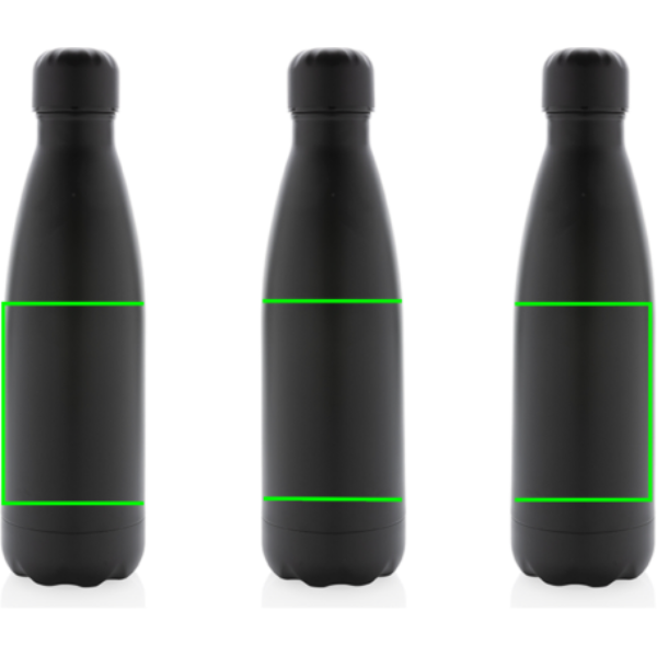 Gourde isotherme sous vide unie en acier inoxydable 500 ml: Emplacement du logo – produit