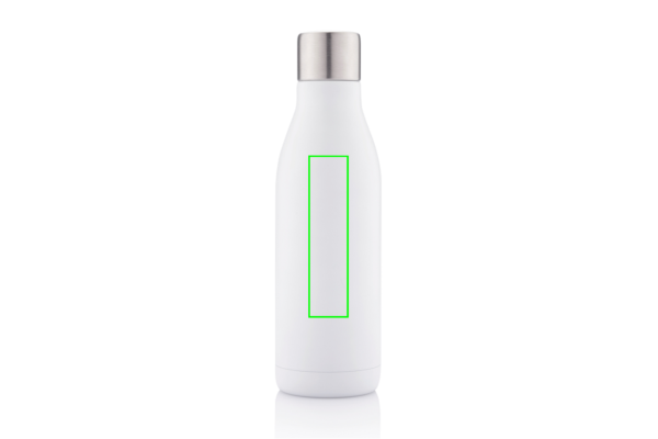 Edelstahl-Vakuumflasche mit UV-C-Sterilisator: Logoposition – oberer Bereich der Produktrückseite