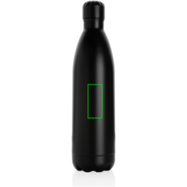 Einfarbige Vakuumflasche aus Edelstahl 1 l: Logoposition – Mitte der Produktrückseite