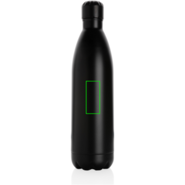 Einfarbige Vakuumflasche aus Edelstahl 1 l: Logoposition – Mitte der Produktvorderseite