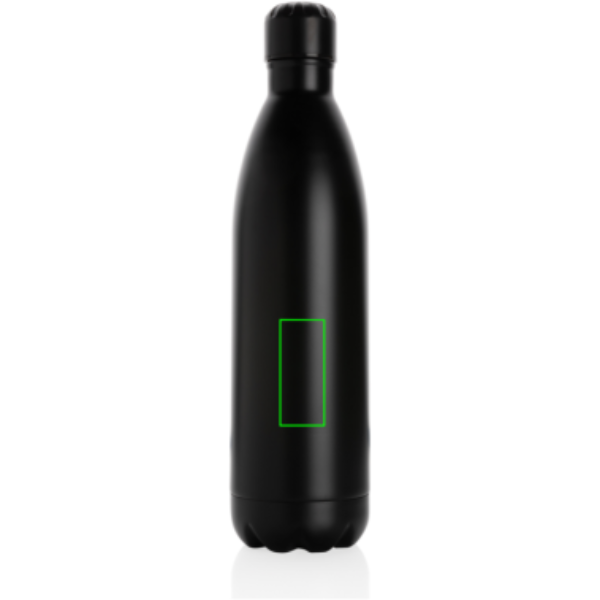 Einfarbige Vakuumflasche aus Edelstahl 1 l: Logoposition – unterer Bereich der Produktvorderseite