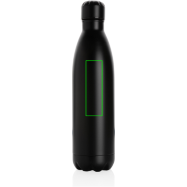 Einfarbige Vakuumflasche aus Edelstahl 750 ml: Logoposition – oberer Bereich der Produktrückseite